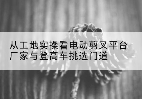 威县电动剪叉升降平台厂家-从工地实操看电动剪叉平台厂家与登高车挑选门道